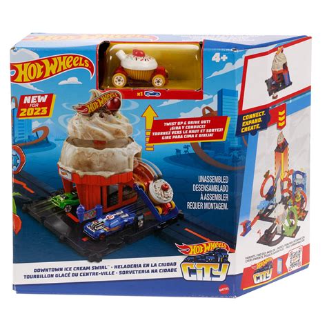 Hot Wheels City Downtown Spielset Eiskrem Strudel Rennbahn Action Mit ...