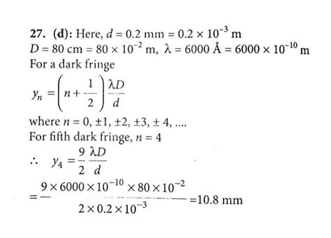 the distance between the two slits if wavelength of light used Two ...