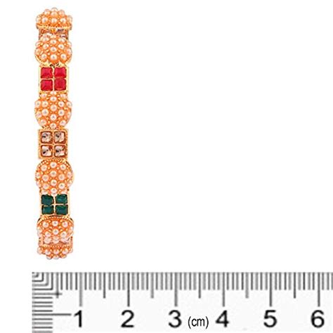 Buy femmibella Gold Plated Pearl Stone Studded Kada Bangle for Womens ...