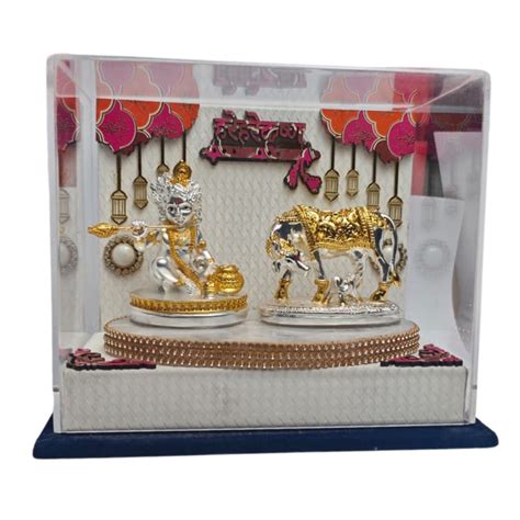 Divine Silver Krishna & Kamdhenu Set – Zever4u