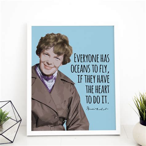 Amelia Earhart Quote Everyone Has Oceans to Fly Dreams | Etsy