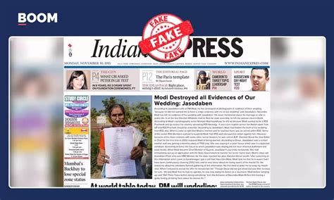 The Indian Express Front Page Screenshot On Modi–Jashodaben Marriage Is ...