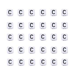 Pandahall 50g/300pcs Acrylic A-Z English Letter C Beads Alphabet Cube ...