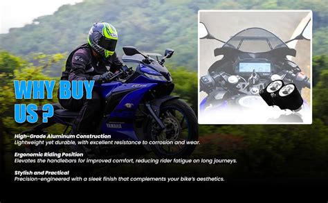 MOTO GENIUS Adjustable Handle Riser for R15 V3 Motorbike | Enhances ...