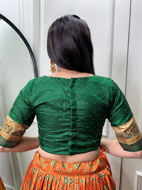 Orange Color Ikkat Patola Co-ord Set Lehenga