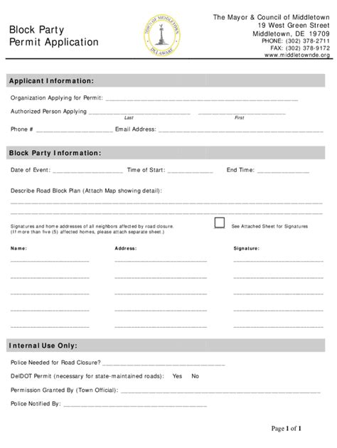 Fillable Online Permit Extension Request FormMiddletown, DE Fax Email ...