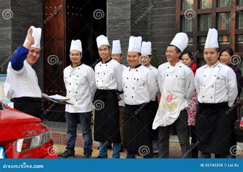 Pengzhou, China: Chefs at Dinner Briefing Editorial Image - Image of ...