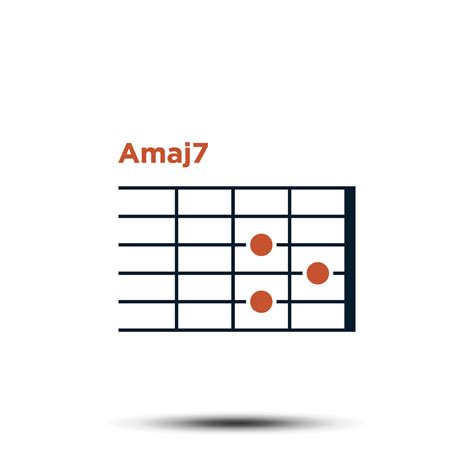 Amaj7, Basic Guitar Chord Chart Icon Vector Template 42585574 Vector ...