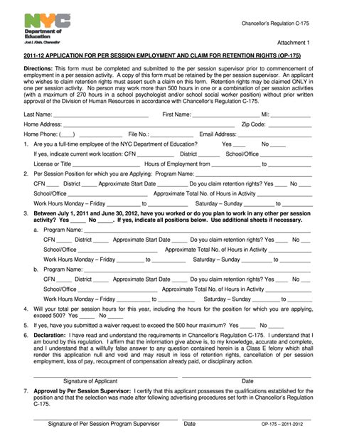 Fillable Online schools nyc Op 175 fillable form Fax Email Print ...