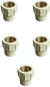 Fitvit CPVC BRASS FTA 20MM (3⁄4'), PACK OF 5 PCS, 2-Way Coupling Pipe ...
