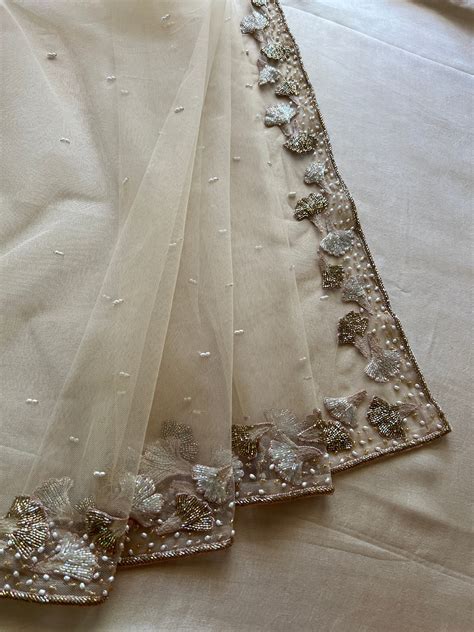 Beads Work Embroidery Net Saree | DSA105 – Aham Designer Boutique