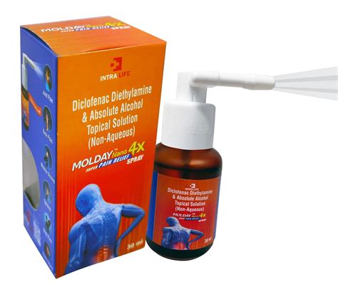 Buy MOLDAY NANO 4X SPRAY Alcohol 10% + Diclofenac 4% Online at Low ...