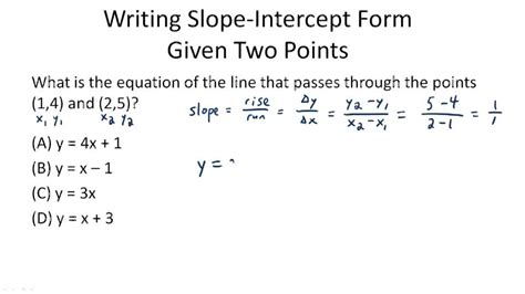 Image result for Write Slope-Intercept Form of Line Equation