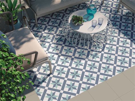 Hanoi Star Patterned Blue Floor Tiles | Tile Mountain | Blue floor tile ...