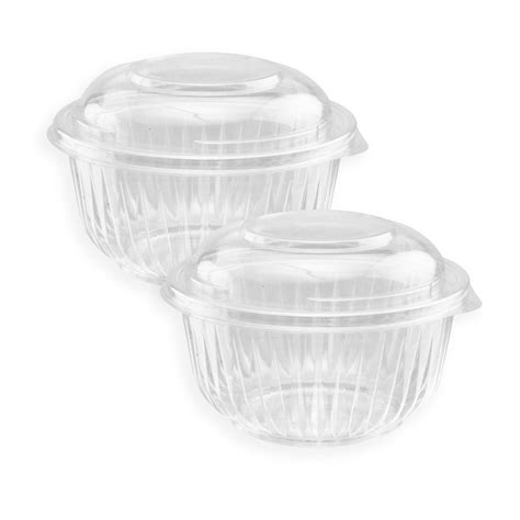 Ensaladera De Plástico Desechable Capacidad de 64 Onza Con Tapa – Papel ...