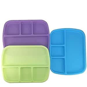 Buy Divided Plates for Toddlers Unbreakable BPA Free Dishwasher Safe ...