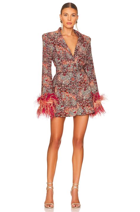 Bronx and Banco Odessa Printed Blazer in Burgundy Multi | REVOLVE