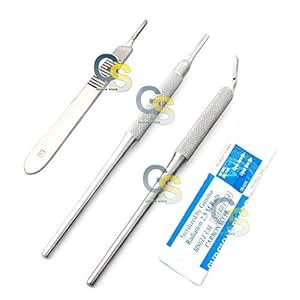 Buy G.S 3 ASSORTED SCALPEL KNIFE HANDLES #3 WITH 20 STERILE BLADES #12 ...