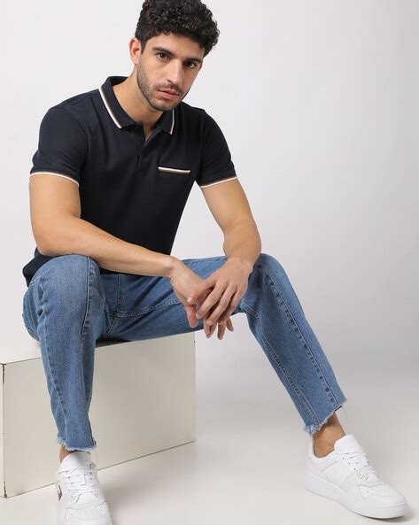 Honeycomb Structure Polo T-shirt with Welt Pocket - Price History