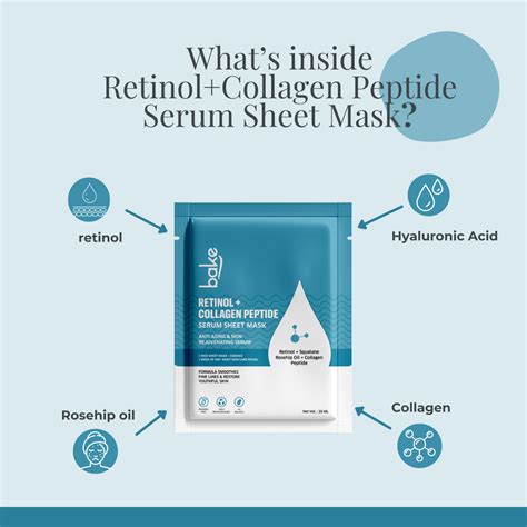 Retinol + Collagen Peptide Serum Sheet Mask for Anti Aging & Skin ...