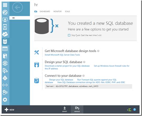 Image result for CreateDatabase in Azure