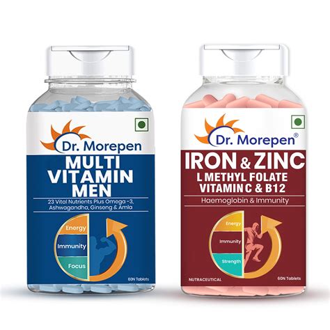 IRON & ZINC + Multivitamin Men Tablets Combo – Dr Morepen