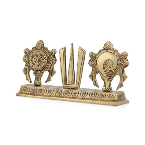 Giri - Shanku Chakra Namam Plate | Brass Pooja Items | Namam Sangu Chakram