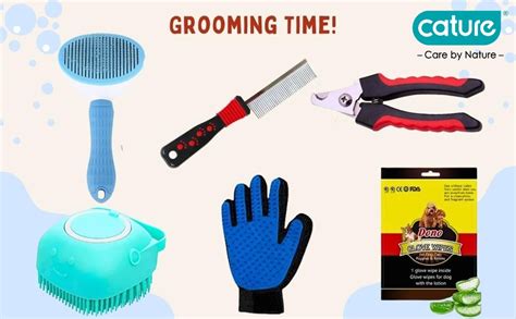 Buy Cature care by nature Pet Grooming Kit Slicker Brush + Pet Grooming ...