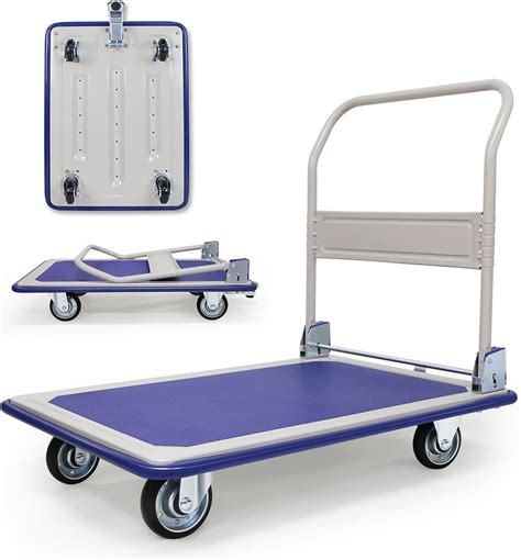 Buy Uholan Folding Steel Trolley Platform Truck Carts with Wheels ...
