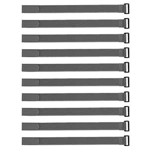 uxcell 10pcs Hook and Loop Straps, 1-inch x 16-inch Securing Straps ...