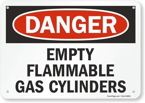 SmartSign"Danger - Empty Flammable Gas Cylinders" Sign | 7" x 10 ...