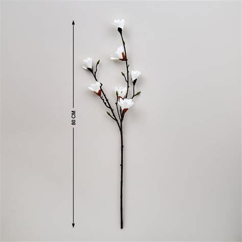Buy Botanical Flora Artificial Magnolia Flower Stick - 80cm from Home ...