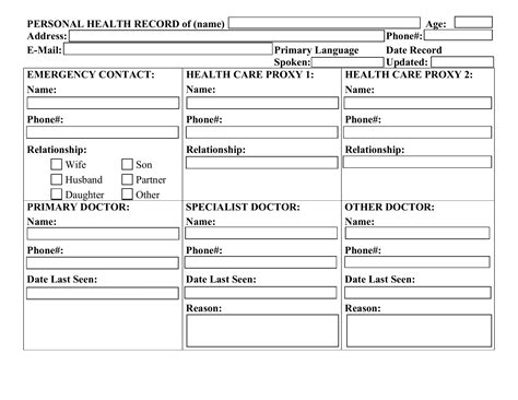 Medical Record Template - prntbl.concejomunicipaldechinu.gov.co