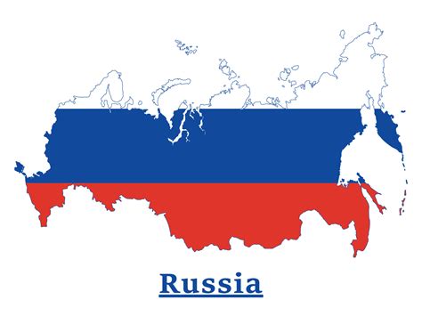 Russia National Flag Map Design, Illustration Of Russia Country Flag ...