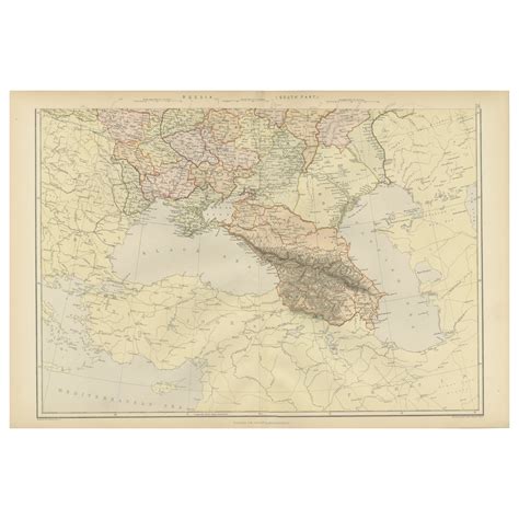 Imperial Frontiers: A 19th Century Map of Southern Russia and the Caucasus, 1882 For Sale at ...