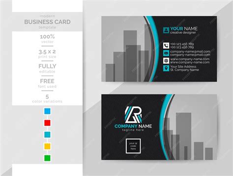 Premium Vector | This modern creative corporate business card template ...
