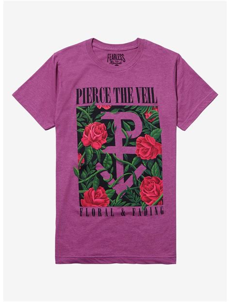 Pierce The Veil Floral & Fading Boyfriend Fit Girls T-Shirt | Hot Topic