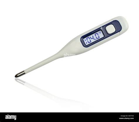 104 degrees Fahrenheit on clinical electronic thermometer on white background Stock Photo - Alamy