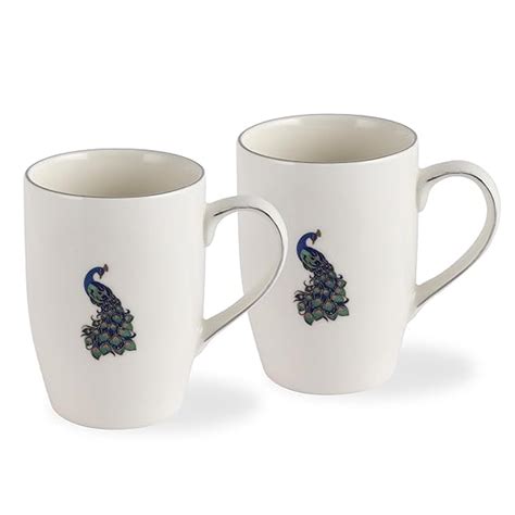 CELLO Tierra Mirage Mor Decor Decal Mug Set of 2, 230ml, Platinum ...