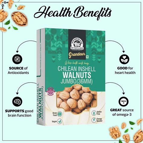 Wonderland Foods 1Kg Grandeur Premium Chilean Inshell Walnuts 36Mm Box