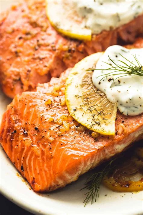 Baked Salmon with Creamy Lemon Dill Sauce | Recipe Cart | Recipe Cart