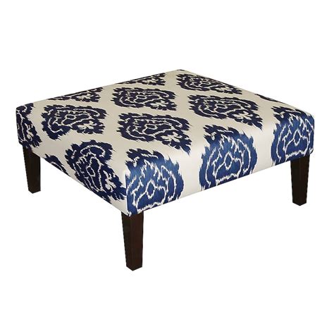 Skyline Furniture Fullerton Collection Blue Ottoman in the Ottomans ...