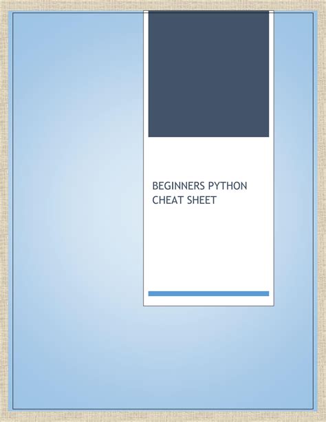 Image result for Python Cheating Sheet for Beginners