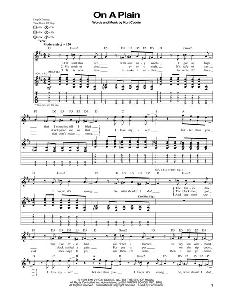 On A Plain by Nirvana - Guitar Tab - Guitar Instructor