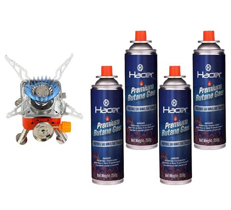 Buy Hacer Portable Camping Gas Stove & Butane Gas Can Combo Set Ultra ...