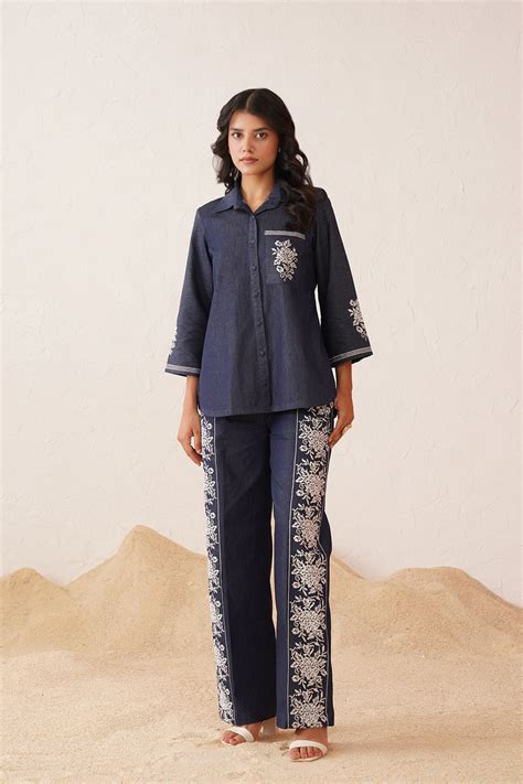 Buy Cross Stitch Denim Co-ord Set Online India – INCHING INDIA