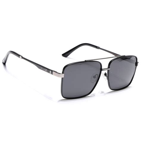 Wayfarer Polarized Sunglasses (Black Lens | Black & Grey Frame - PMG53