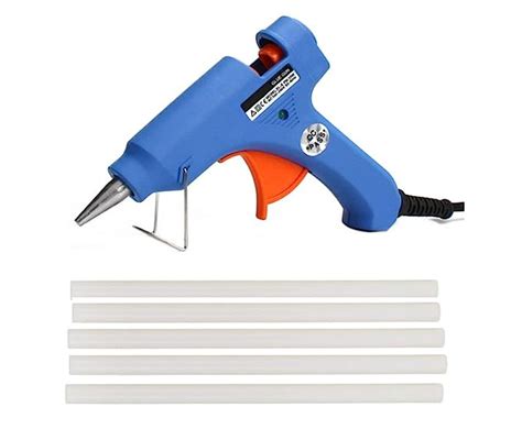 HaveAdeal BLUE MINI 20 WATT HOT MELT GLUE GUN WITH 5+1 HOT GLUE STICKS ...