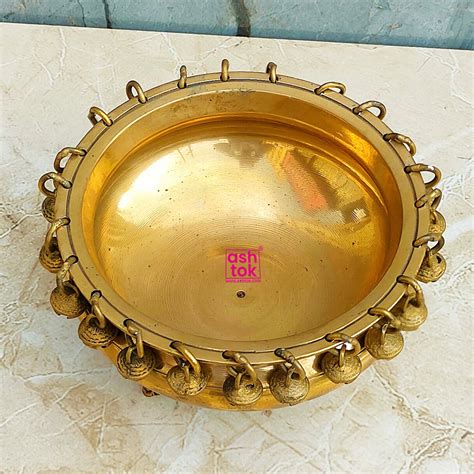 Brass Decorative Antique urli, urli Pot with small bells – Ashtok