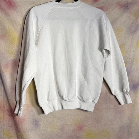 Fruit of the Loom Men's White and Cream Jumper | Depop